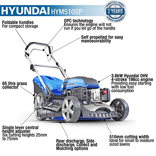 Hyundai 196cc Petrol Lawnmower