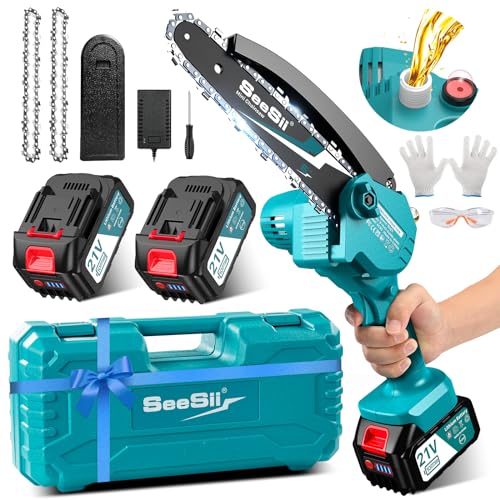 Seesii Mini Chainsaw Cordless 6 inch,CH600+