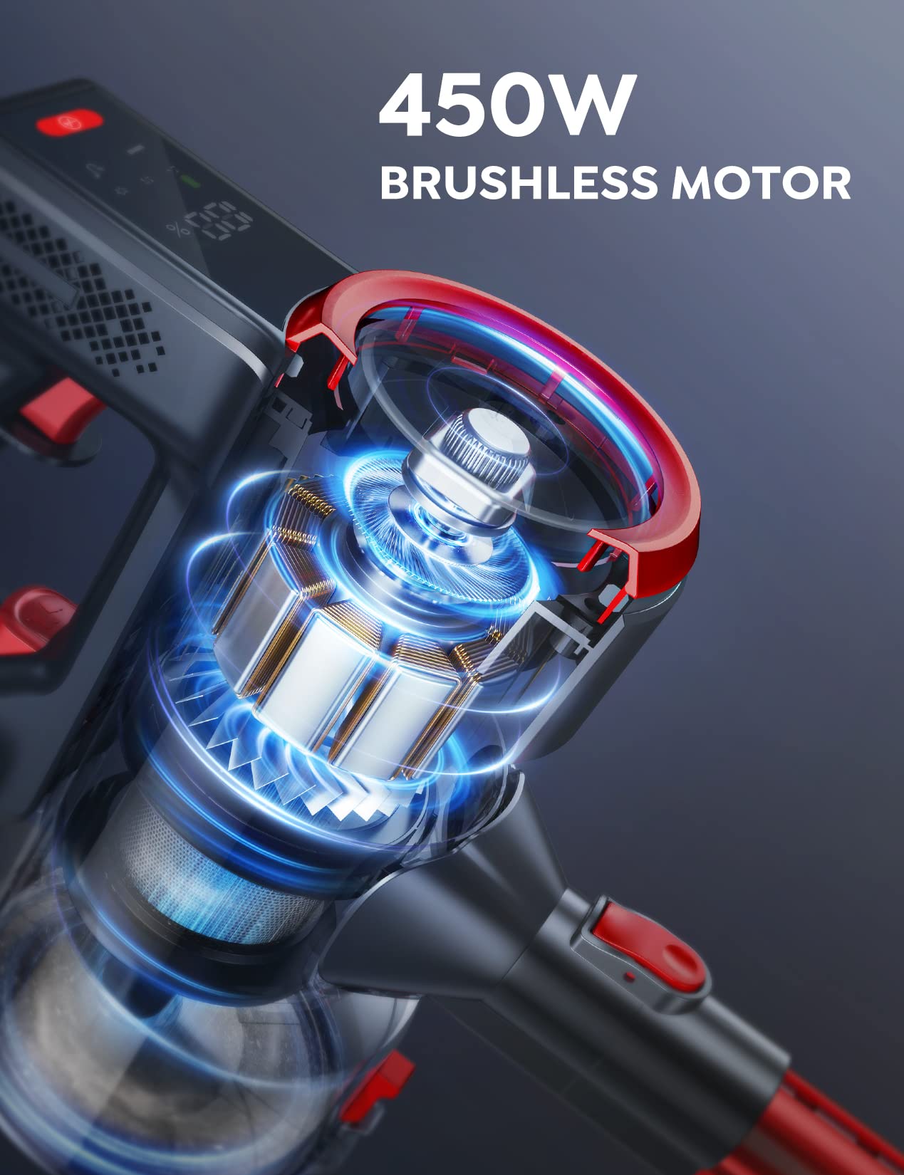 BuTure Cordless Vacuum Cleaner, 450W Stick Vacuum