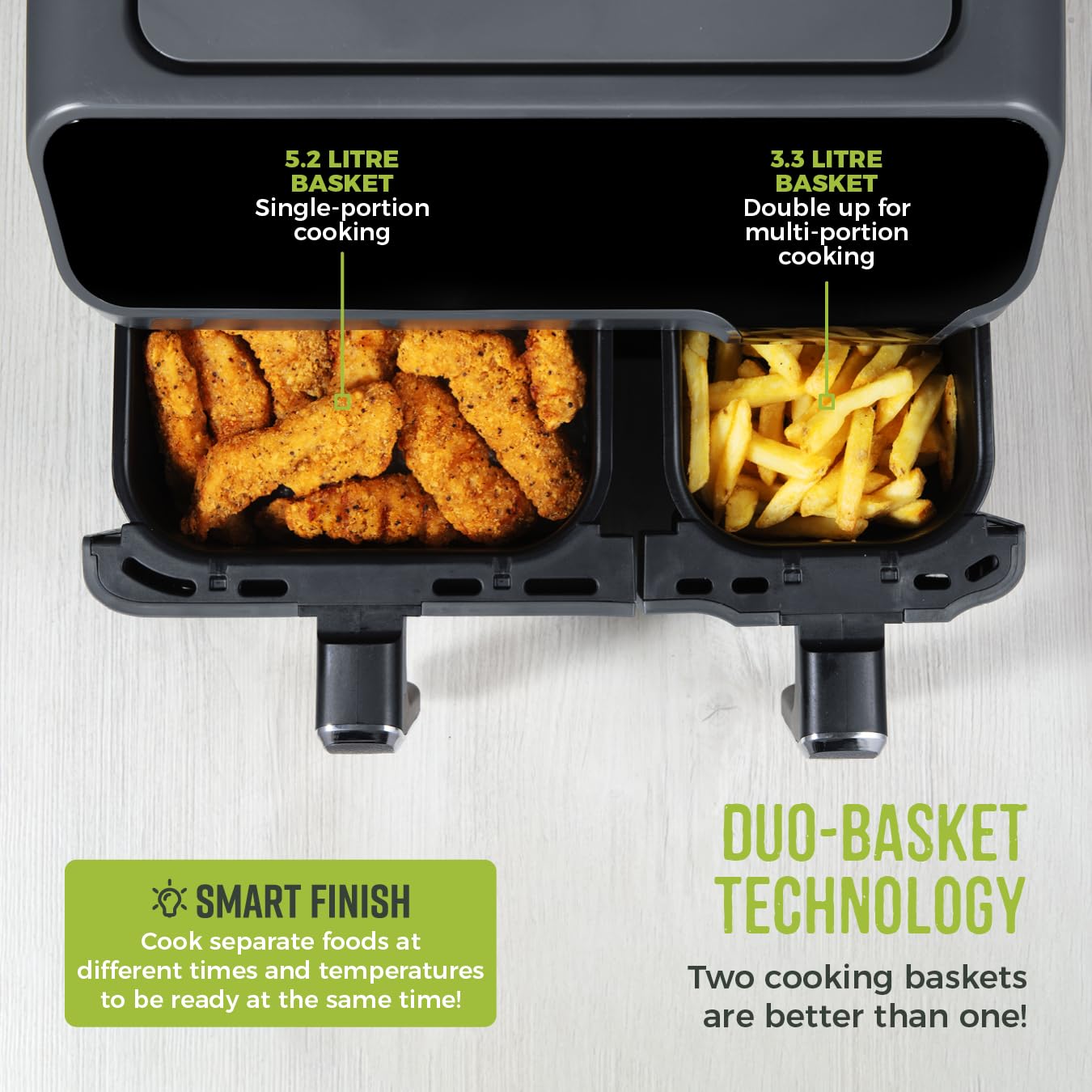 Tower Vortx 5.2L and 3.3L Eco Dual Drawer Air Fryer