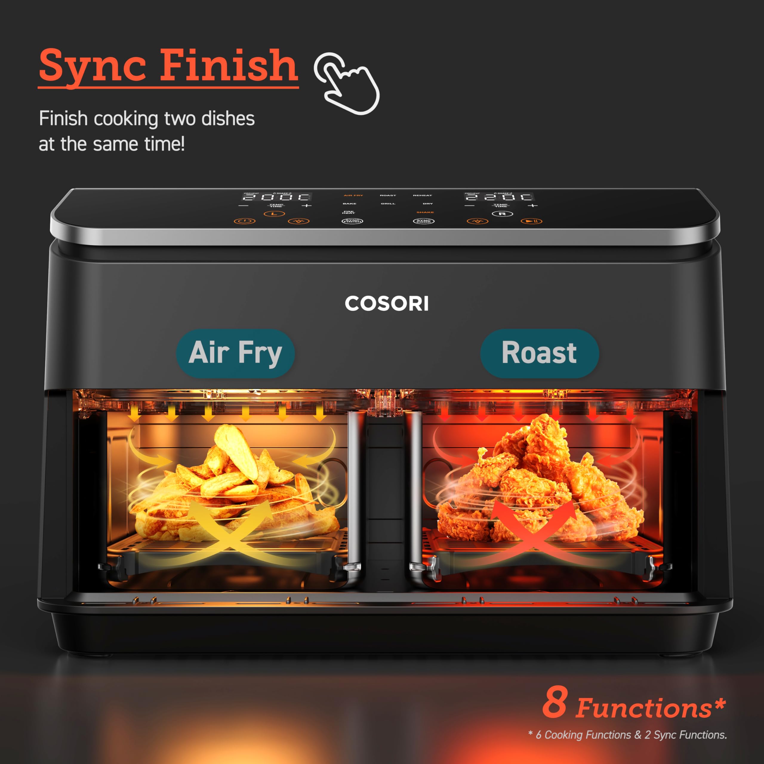 COSORI Dual Zone Air Fryer, 8.5L XL Capacity