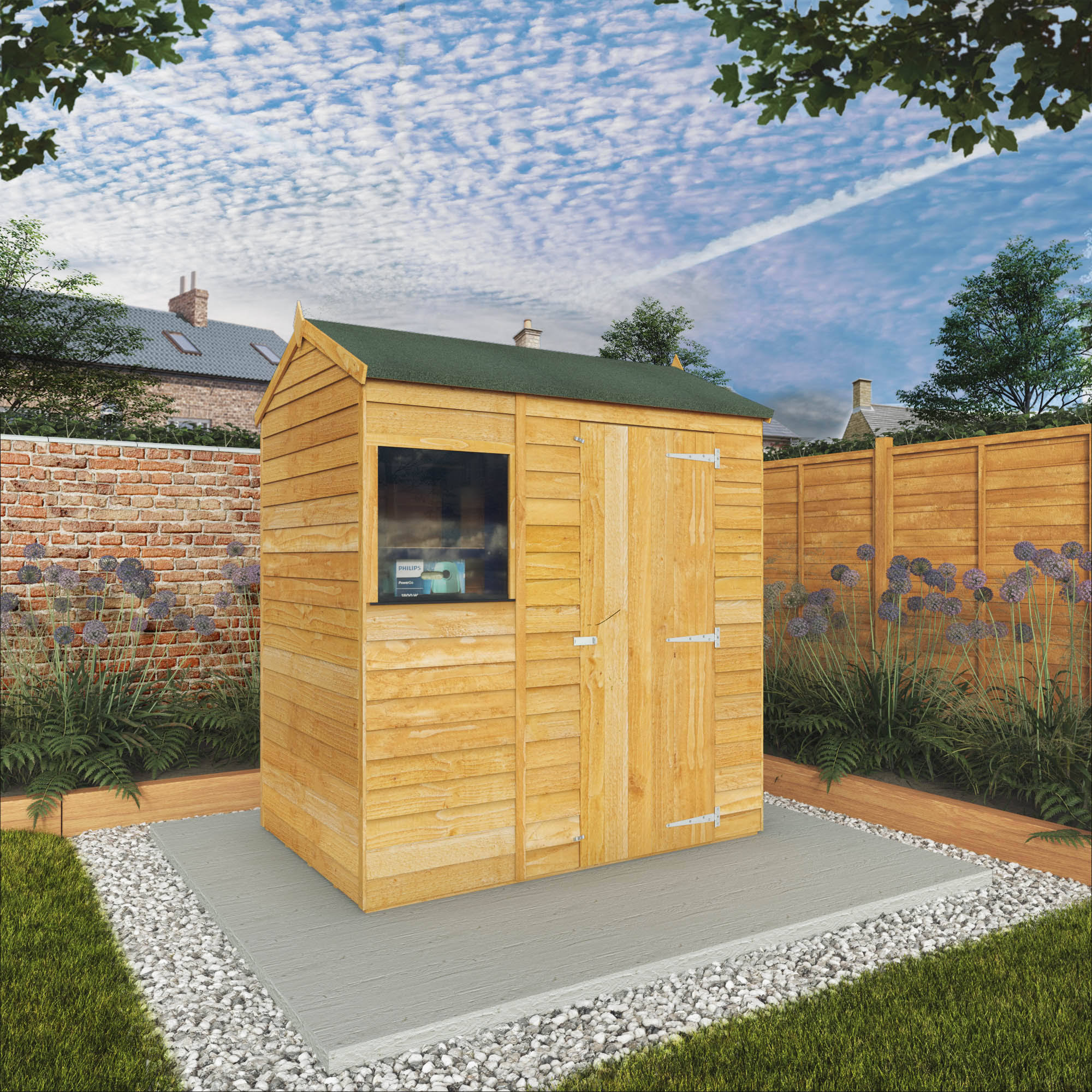 Mercia 6 x 4 Ft Overlap Reverse Apex Shed