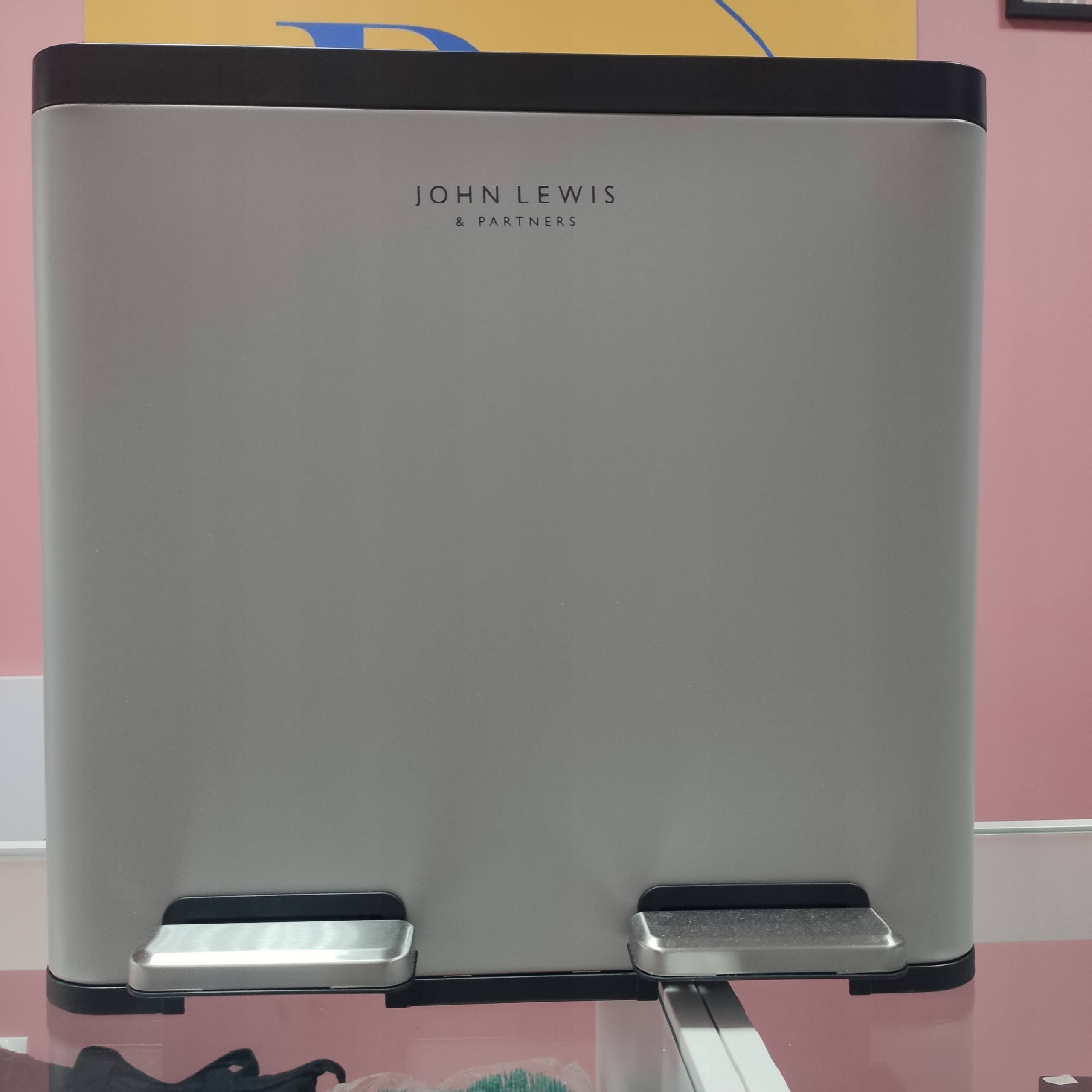 John Lewis 2 Section Recycling Bin, With Handles, 40L
