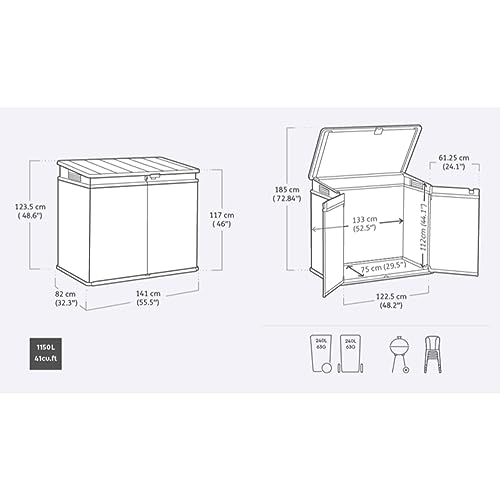 Keter Premier XL Outdoor All Weather Deck Backyard Patio Garden Shed Container