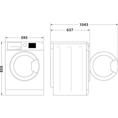 Hotpoint NSWR 945C GK UK N 9 kg 1400 Spin Washing Machine - Graphite
