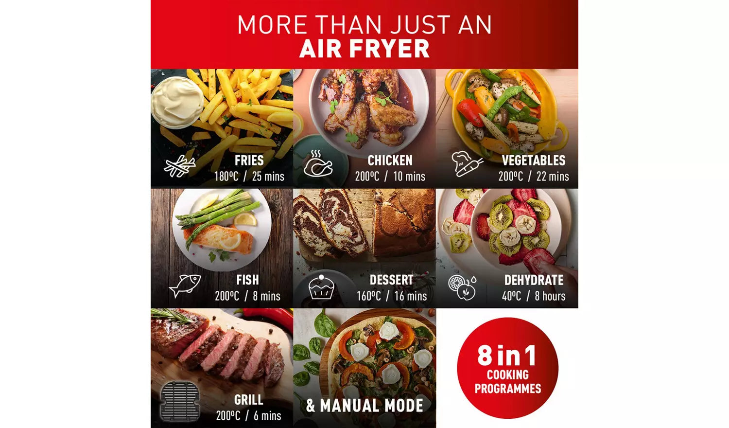 Tefal EY905D40 Easy Fry Dual Zone Air Fryer & Grill, 8.3L, Stainless Steel