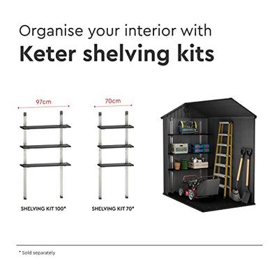 Keter Darwin Outdoor Apex Single Door Garden Storage Shed