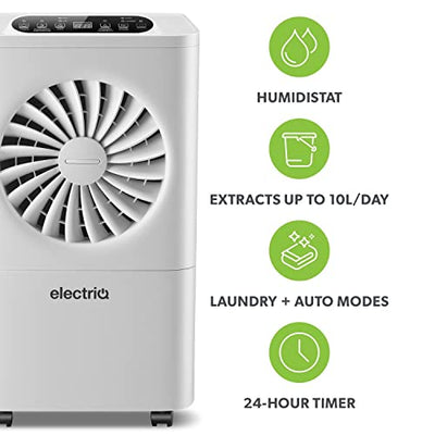 electriQ 10L Dehumidifier, combats damp