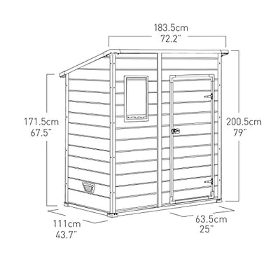 Keter Manor Outdoor Pent Single Door Garden Storage Shed