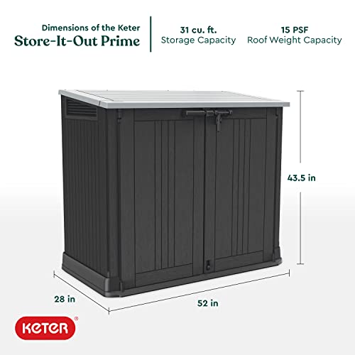 Keter Store-It-Out Prime 4.3 x 2.3 Foot Resin Outdoor Storage Shed