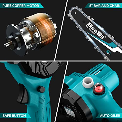 Seesii  Mini Chainsaw Cordless 6 inch,CH600+
