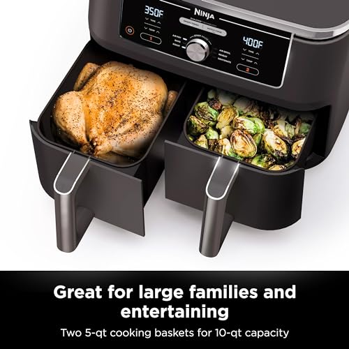 Ninja Foodi 10 Quart 6-in-1 DualZone XL 2-Basket Air Fryer DZ401