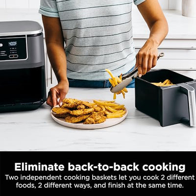 Ninja Foodi 10 Quart 6-in-1 DualZone XL 2-Basket Air Fryer DZ401