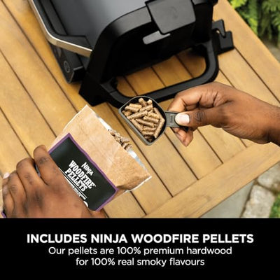 Ninja Woodfire OG701UK Electric BBQ Grill & Smoker - Black
