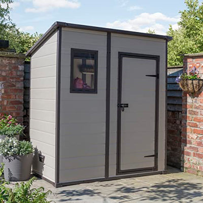 Keter Manor Outdoor Pent Single Door Garden Storage Shed