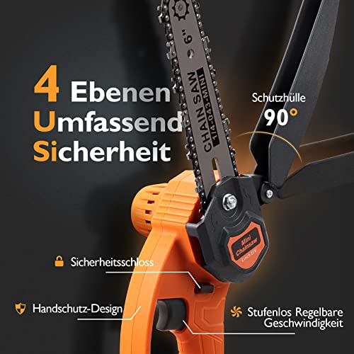 XIAZIR Mini Chainsaw 6 inch Cordless