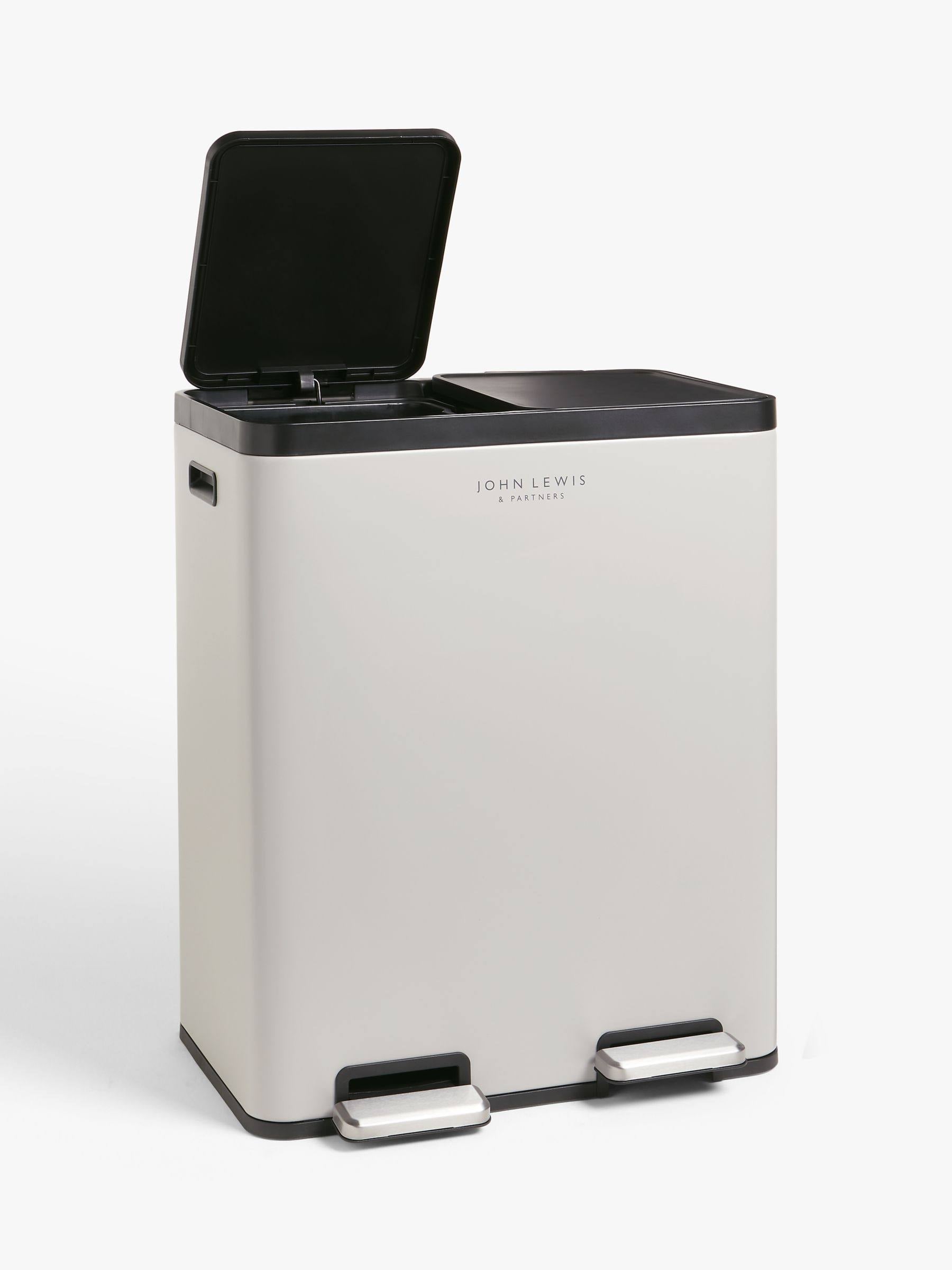 John Lewis 2 Section Recycling Bin, With Handles, 40L