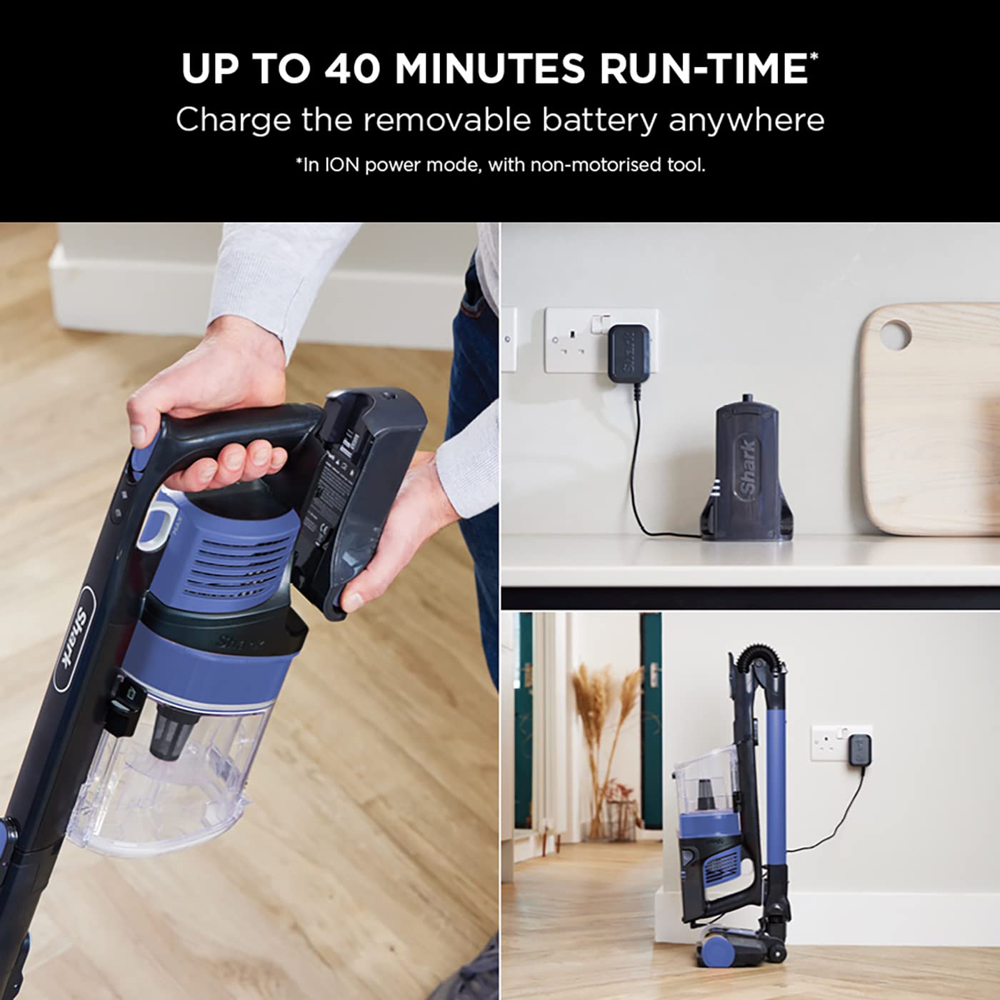 Shark IZ202UK Anti Hair Wrap Blue Cordless Vacuum Cleaner