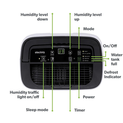 electriQ 12L portable dehumidifier great for 3 bed homes