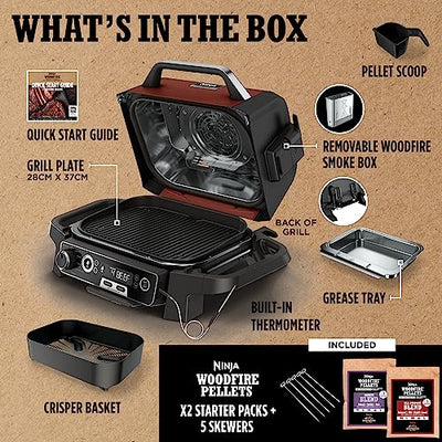 Ninja Woodfire Electric Outdoor BBQ Grill [OG751UKAMZ]