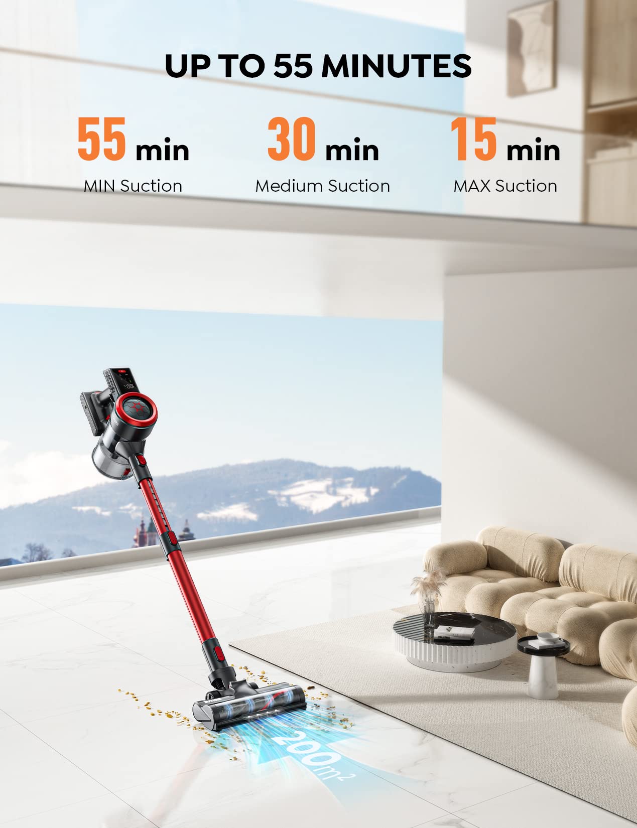 BuTure Cordless Vacuum Cleaner, 450W Stick Vacuum