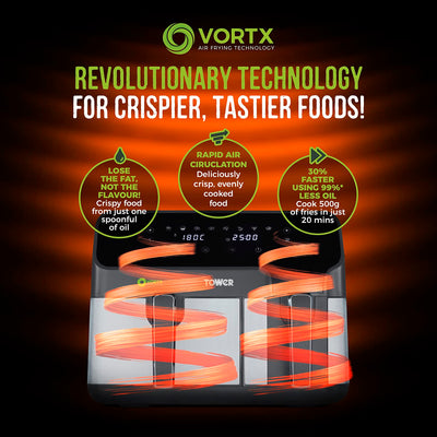 Tower Vortx 5.2L and 3.3L Eco Dual Drawer Air Fryer