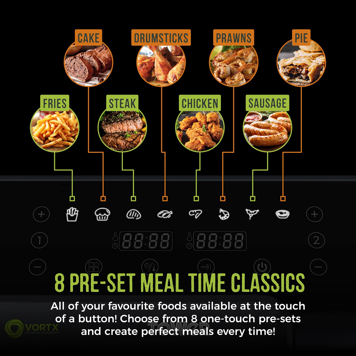 Tower Vortx 5.2L and 3.3L Eco Dual Drawer Air Fryer