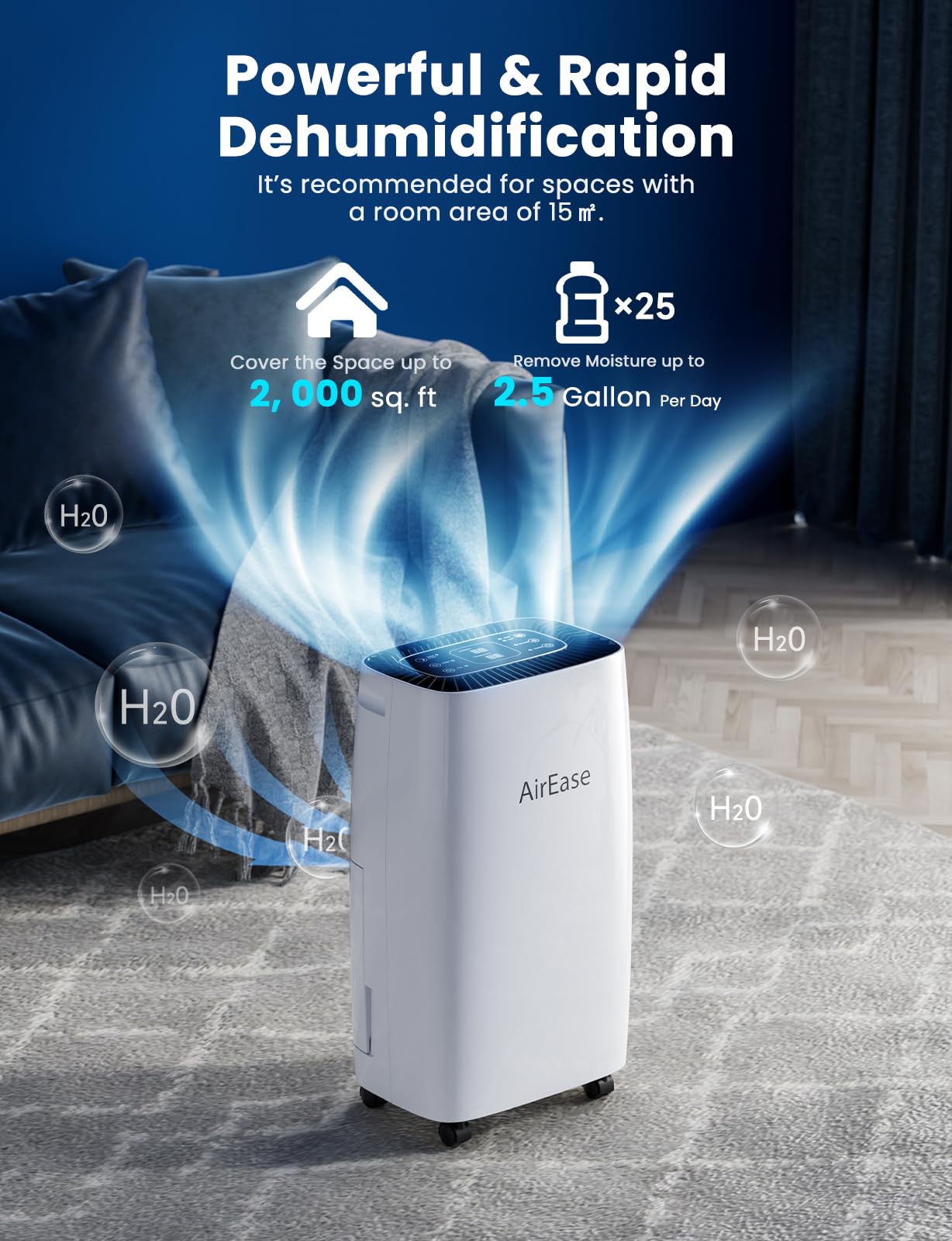 AirEase 12L/Day Dehumidifiers for Home
