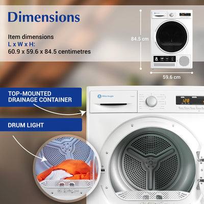 White Knight Condenser Sensor Tumble Dryer 8kg