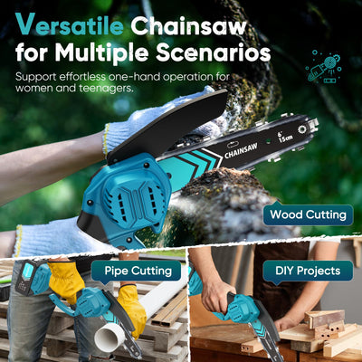 Handwise Mini Chainsaw Cordless 6 Inch 8000mAh