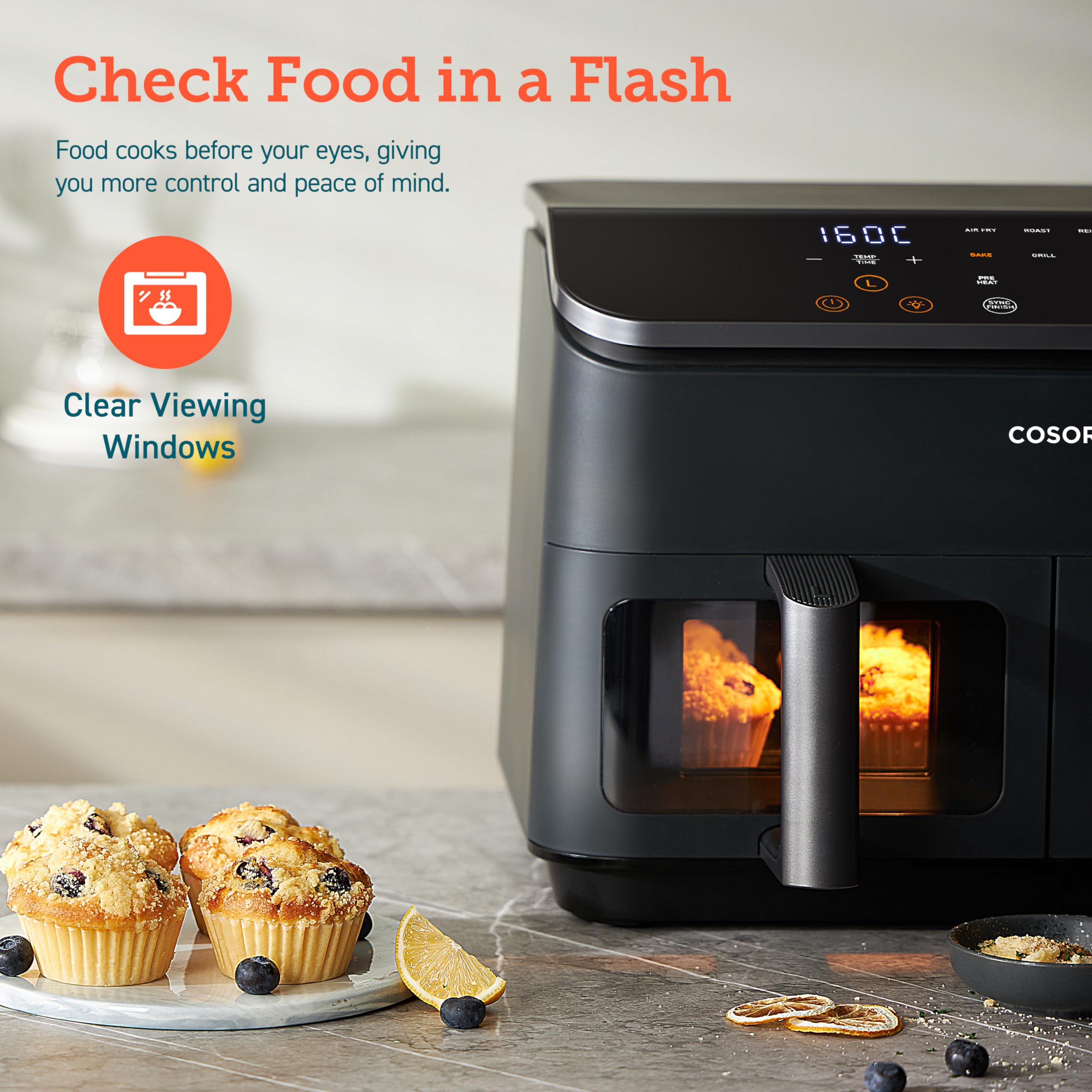 COSORI Dual Zone Air Fryer, 8.5L XL Capacity