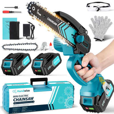 Handwise Mini Chainsaw Cordless 6 Inch 8000mAh