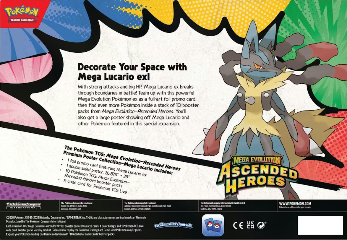 Pokémon TCG: Mega Evolution Ascended Heroes Premium Poster Collection (Random)