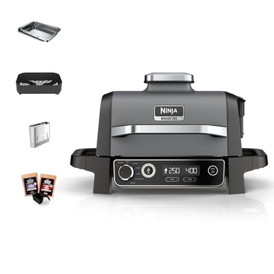Ninja Woodfire OG701UK Electric BBQ Grill & Smoker - Black